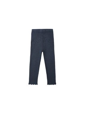 Rylee + Cru Navy Ribbed Leggings with Scallop Trim 4-5
